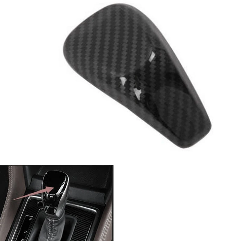 Car Gear Shift Knob Head Cover Sticker Interior Styling Accessories ABS Carbon Fiber Black New for Subaru Forester 2019 | Автомобили и