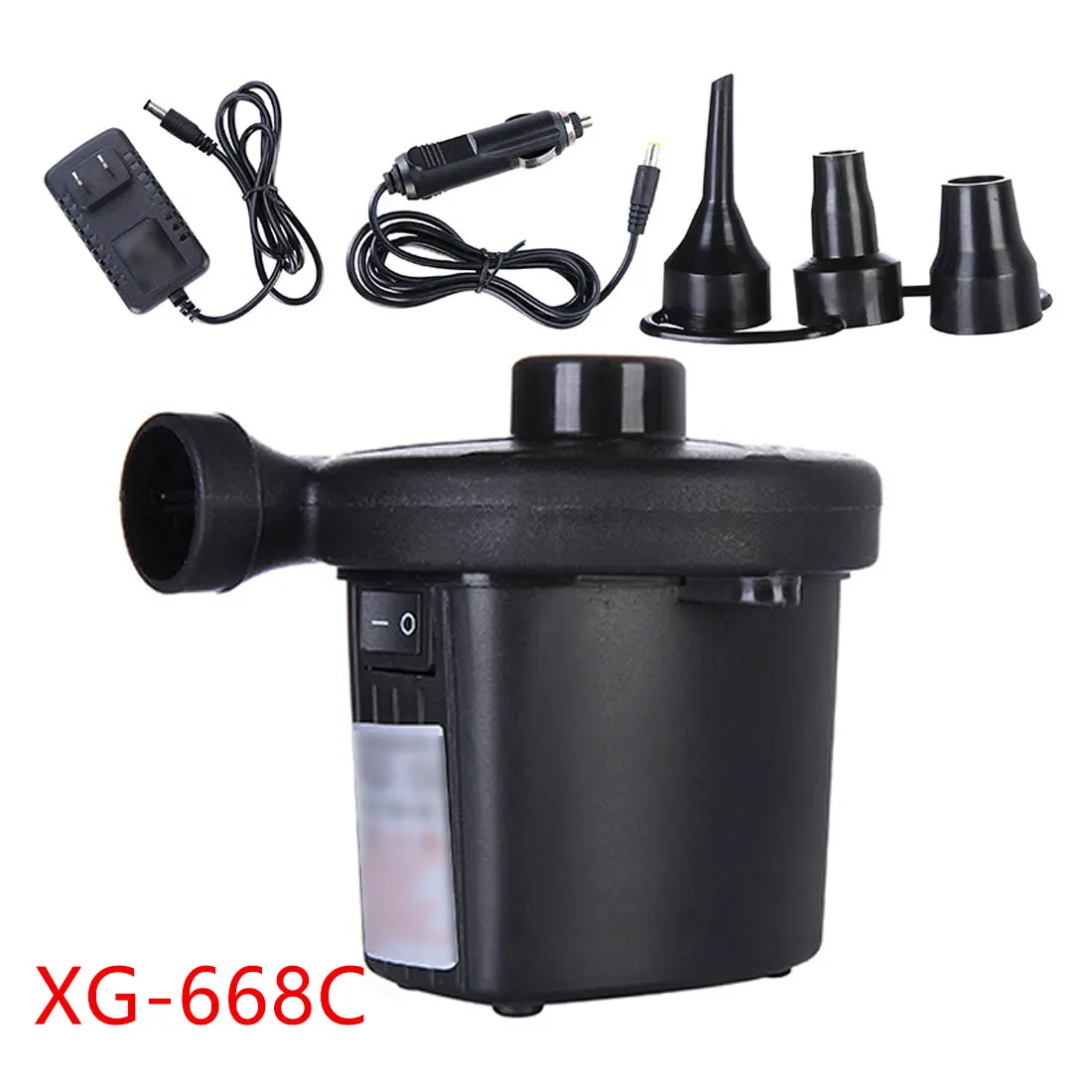 

12V Car Electric Inflatable Pump Car Air Compressor Pump Air Mattress Camping Pumpwith 3 Nozzles Portable Inflatable Boat Pump