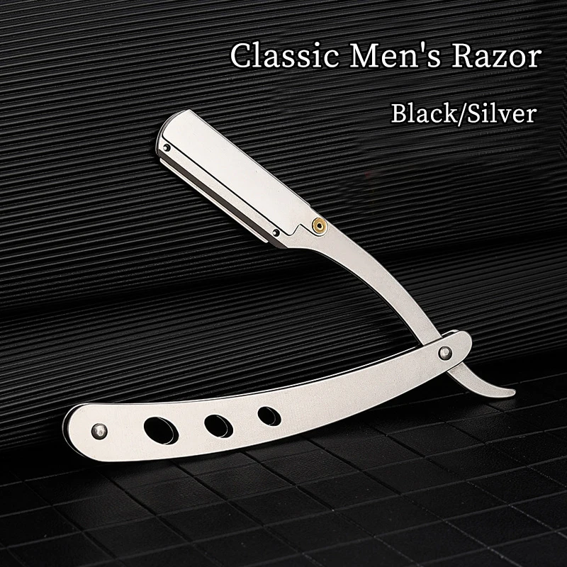 Бритва мужская классическая из нержавеющей стали со сменным держателем | Красота