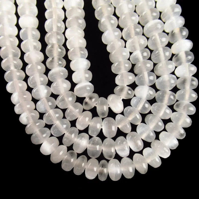 

(Free Shipping) 1Strand 34.4g Natural EnergySeleniteStone Rondelle Loose Bead 15.5" 8x5mm TZ1680