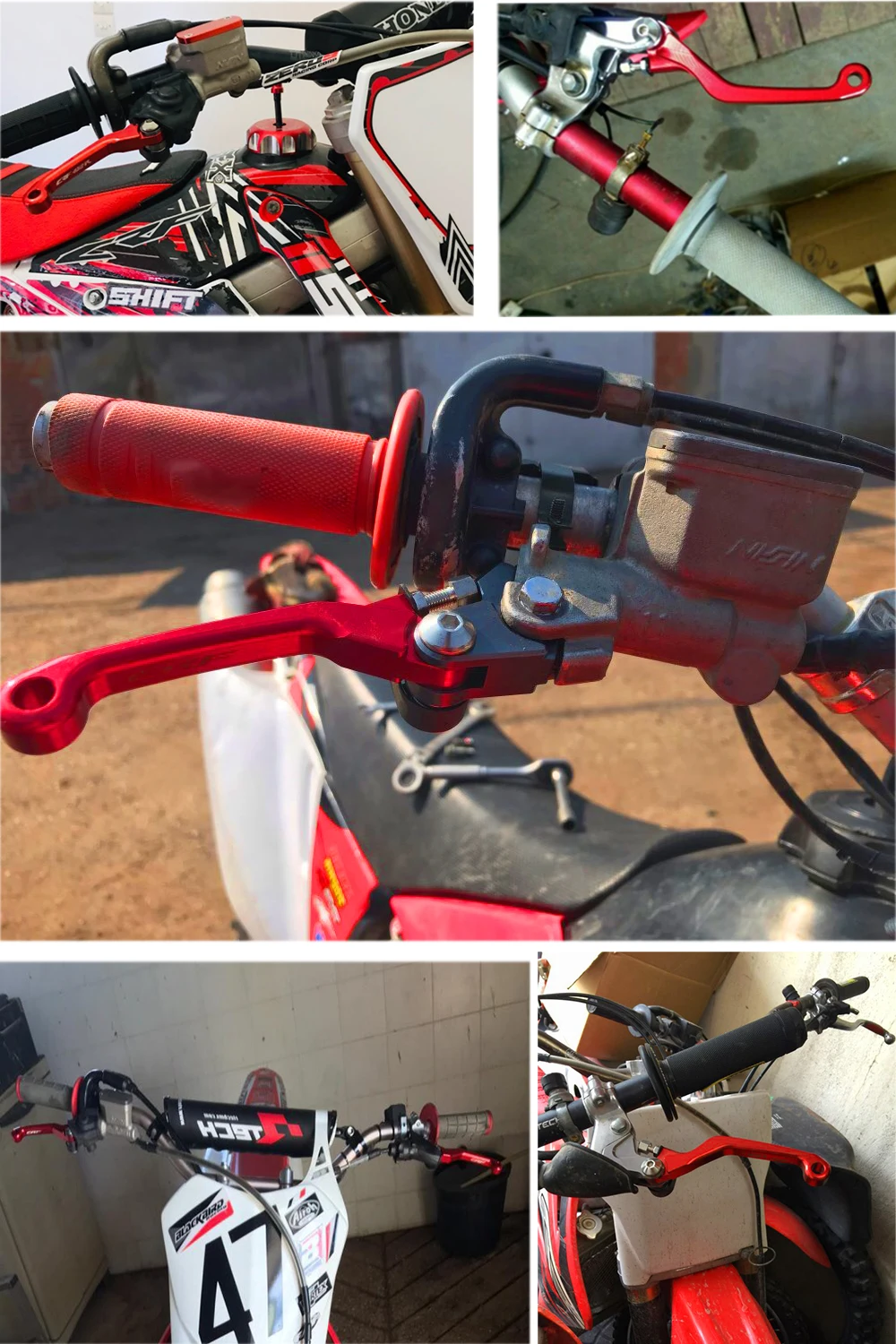 

2 Pcs Aluminum Motorcycle Handle CNC Clutch Brake Lever For Honda CR125R CR250R 2004-2007 CRF250R CRF250X CRF450R CRF450X