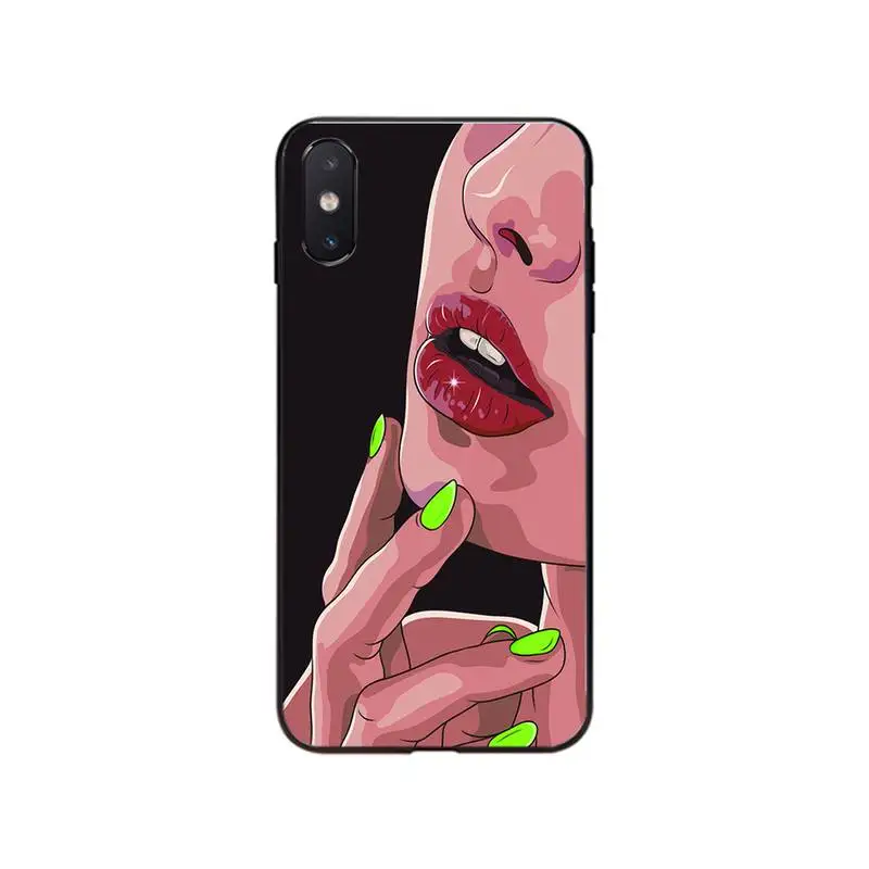 

Sexy Girl red Lips Phone Case For iPhone 12mini 12 11 ProMax XS MAX XR SE2 8 7 6 6S Plus X 5S SE