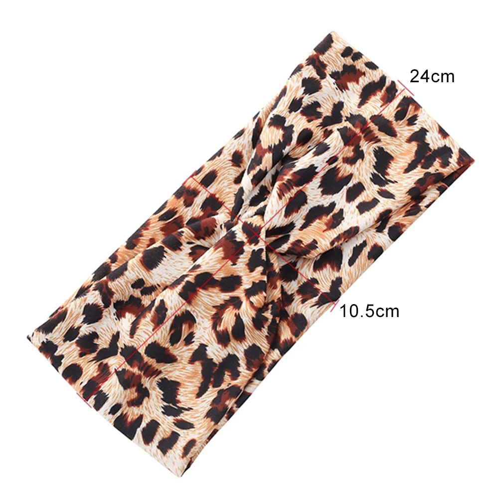 

2020 Elastic Knot Headbands Sweat Absorbing Leopard Print Cross Headband For Women Fashion Cotton Cross Hair Accessories