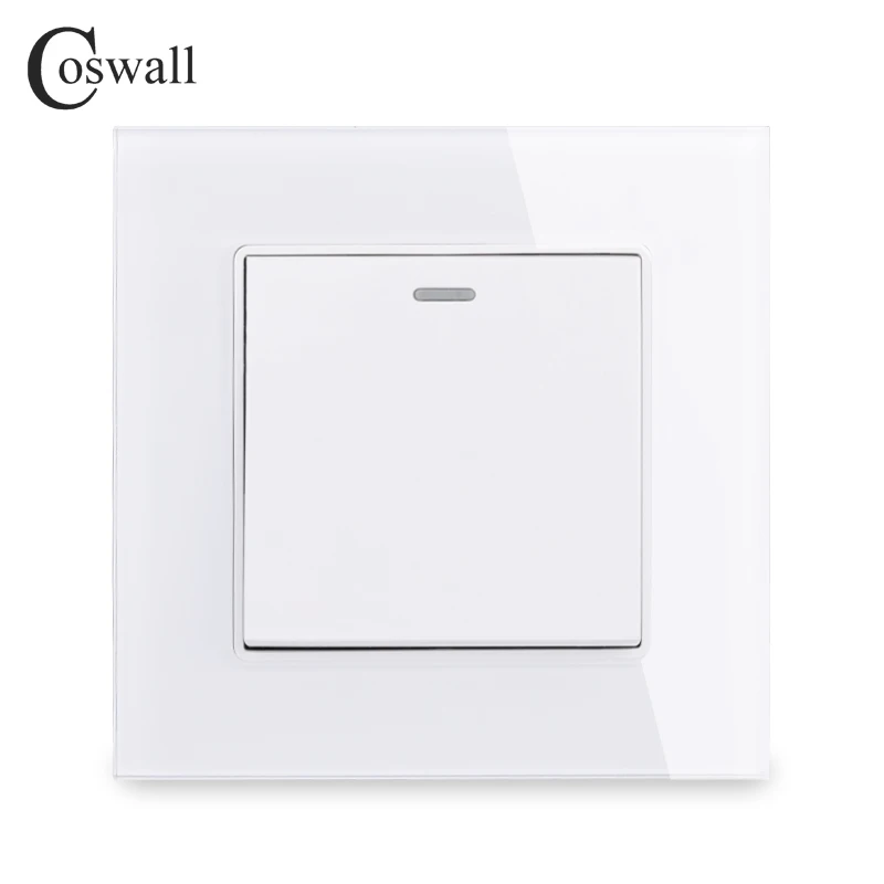 COSWALL 1 комплект 2 способ Роскошный Кристалл стекло панель светильник Переключатель ВКЛ/ВЫКЛ пройти через настенный выключатель 16A
