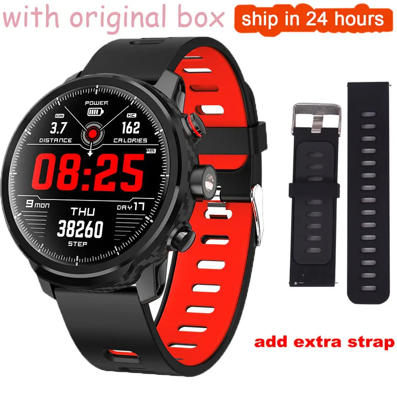 add extra strap Новые L5 Смарт-часы для мужчин IP68 Водонепроницаемые несколько видов спорта режим сердечного ритма погоды Bluetooth умные часы в режиме ожидания 100 дней - Цвет: add extra strap