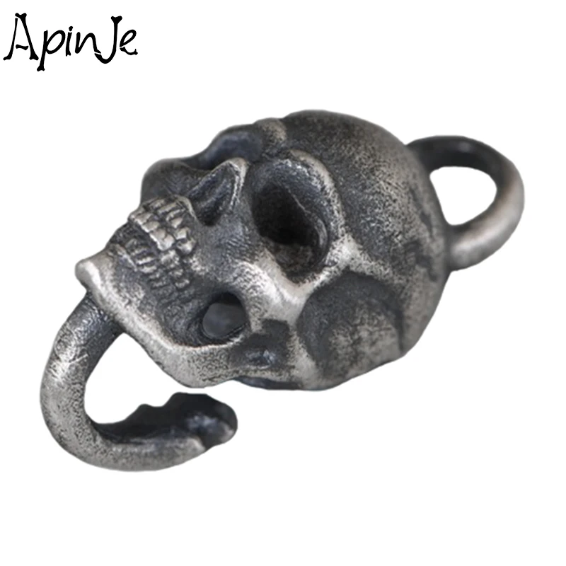 

Apinje S925 Стерлинговое Серебро, искусственная оплетка, мужские, панковские, байкерские, мужские и женские винтажные ювелирные изделия