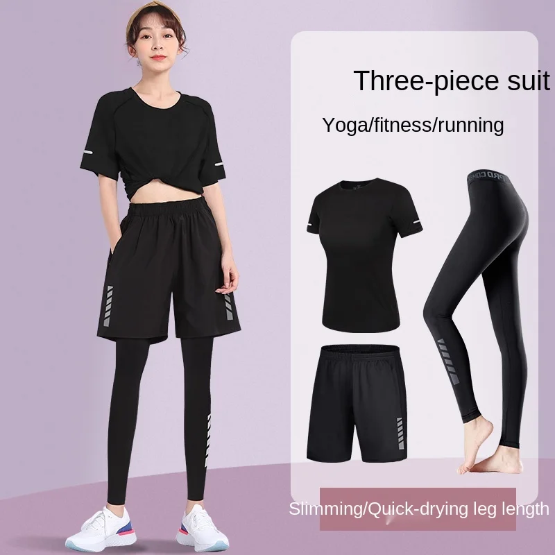 

Fitness clothes women's loose quick drying large size fat mm short sleeve sportswear running suit summer clothes