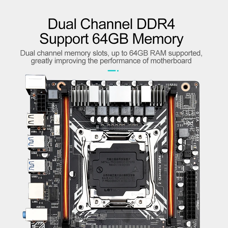 Комплект материнской платы X99 LGA 2011-V3/V4 GT материнская плата 2*16 Гб DDR4 2400 МГц и