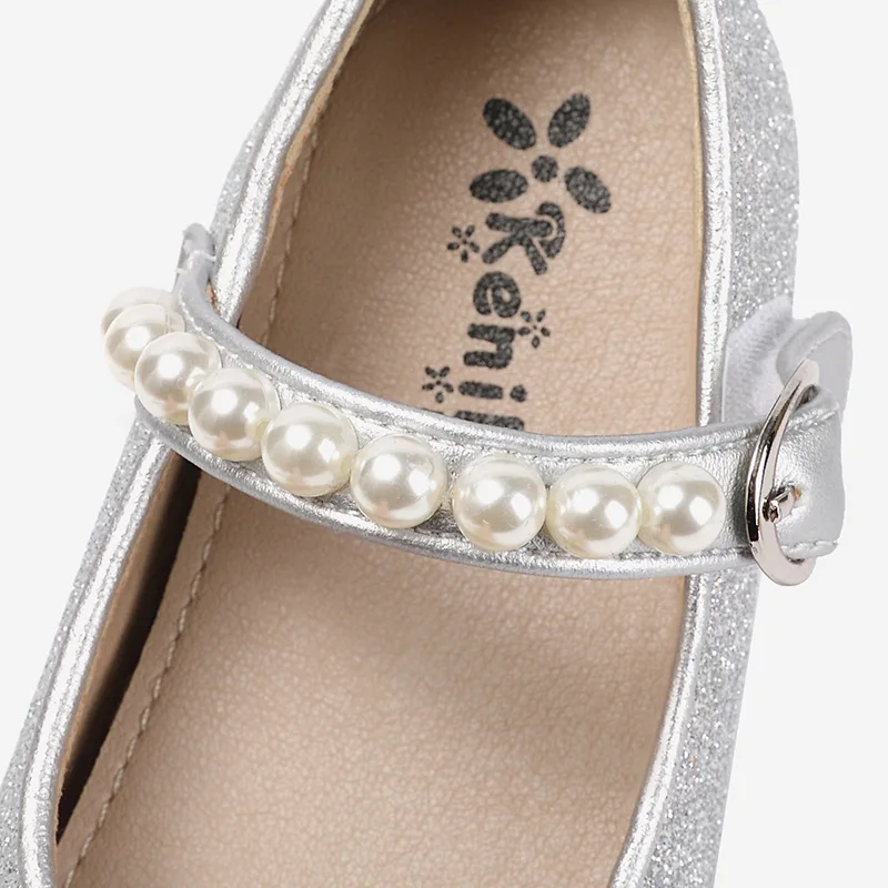 

CCTWINS Kids Shoes 2021 Spring For Girls Glitter Shoes Pearl Children Fashion Party Flat Mary Jane Toddler Princess Flats GM2756