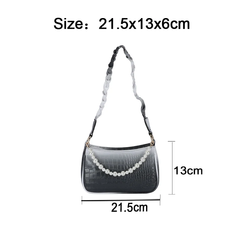 

Women's Shoulder Bag Pearl Handle Bags Pu Leather Shopping Bag Soft Phone Bags Fashion Handbags for Women 2020 Pack Female Packs