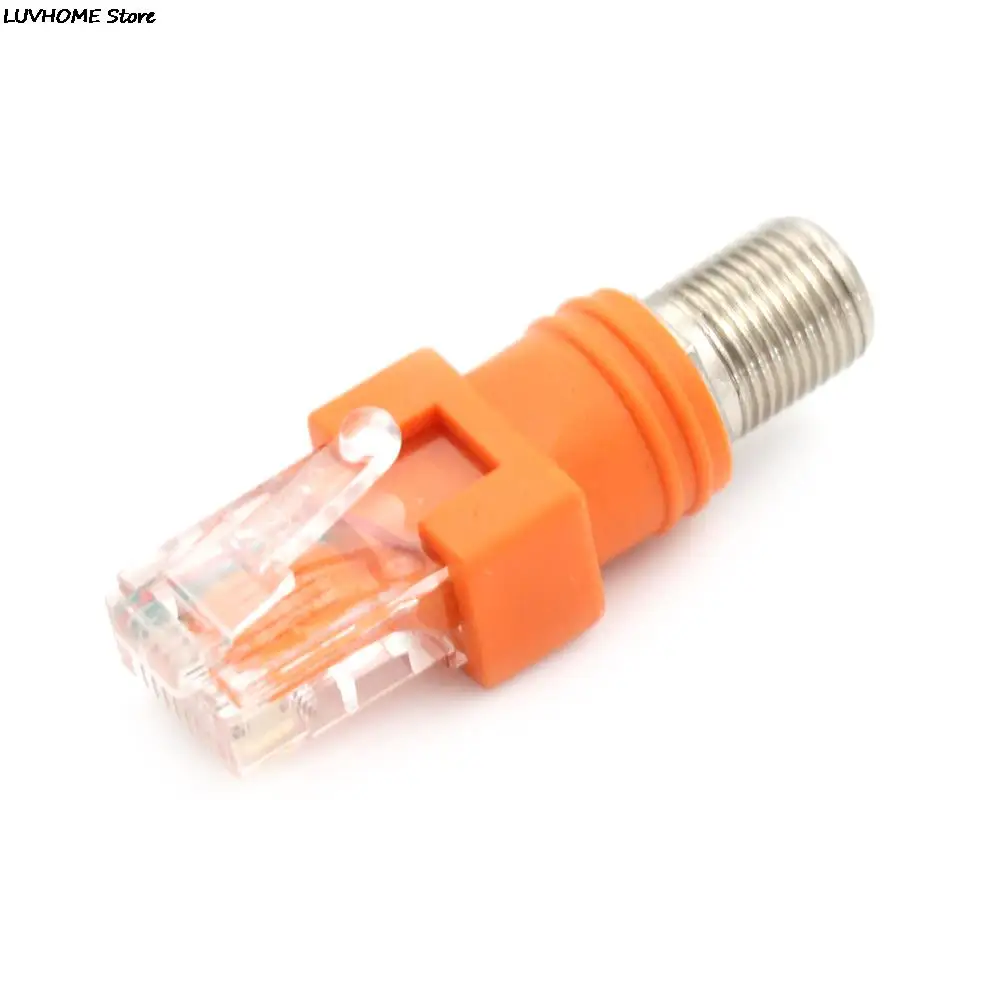 Female Coaxial Barrel Coupler Adapter RJ45 to RF RJ45 Male to F Connector