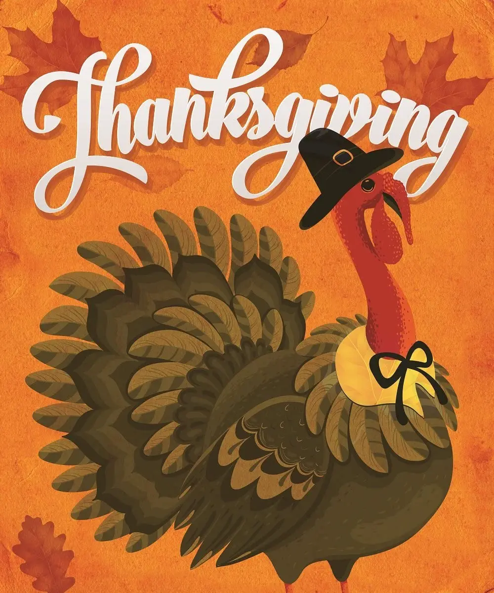 

Thanksgiving Turkey Fleece Throw Blanket 50" x 60"