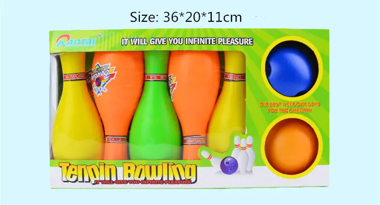 

[Funny] 12Pcs/set Sports game baby Bowling Practice toy Grasping/Movement Ability developing toys 10 bottles + 2 balls best gift