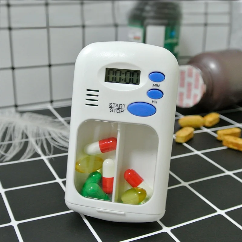 Чехол для таблеток с таймером портативный мини-органайзер лекарств напоминанием