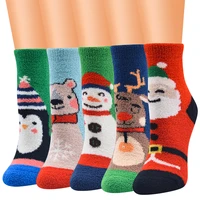 christmas woman socks cartoon santa claus elk animal pattern socks holiday warm fashion cartoon christmas socks 1 pair