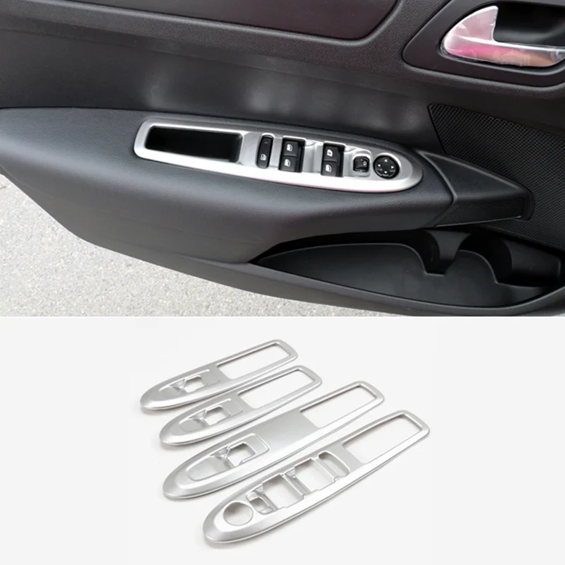 

For Citroen C4 2016 Accessories Car Electric Power Window Lifter Switch Decoration Cover Trim interior Shell ABS Matte 4Pcs/Set