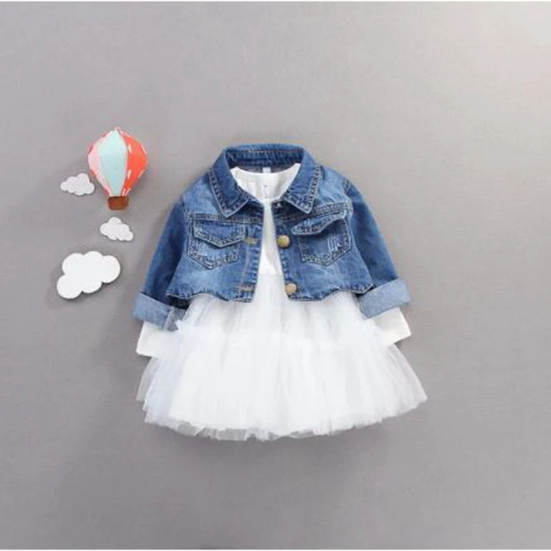 

2021Baby Girl Outfit Suits for Baby Girl Clothing Set Clothes Sets Princess Denim Jacket + Dress 2Pcs Baby Girl Outfit Suits for