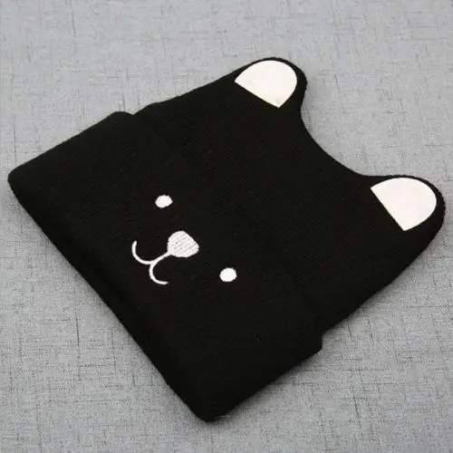 Шапка Pudcoco с мультяшным медведем для детей Зимняя бини маленьких девочек и