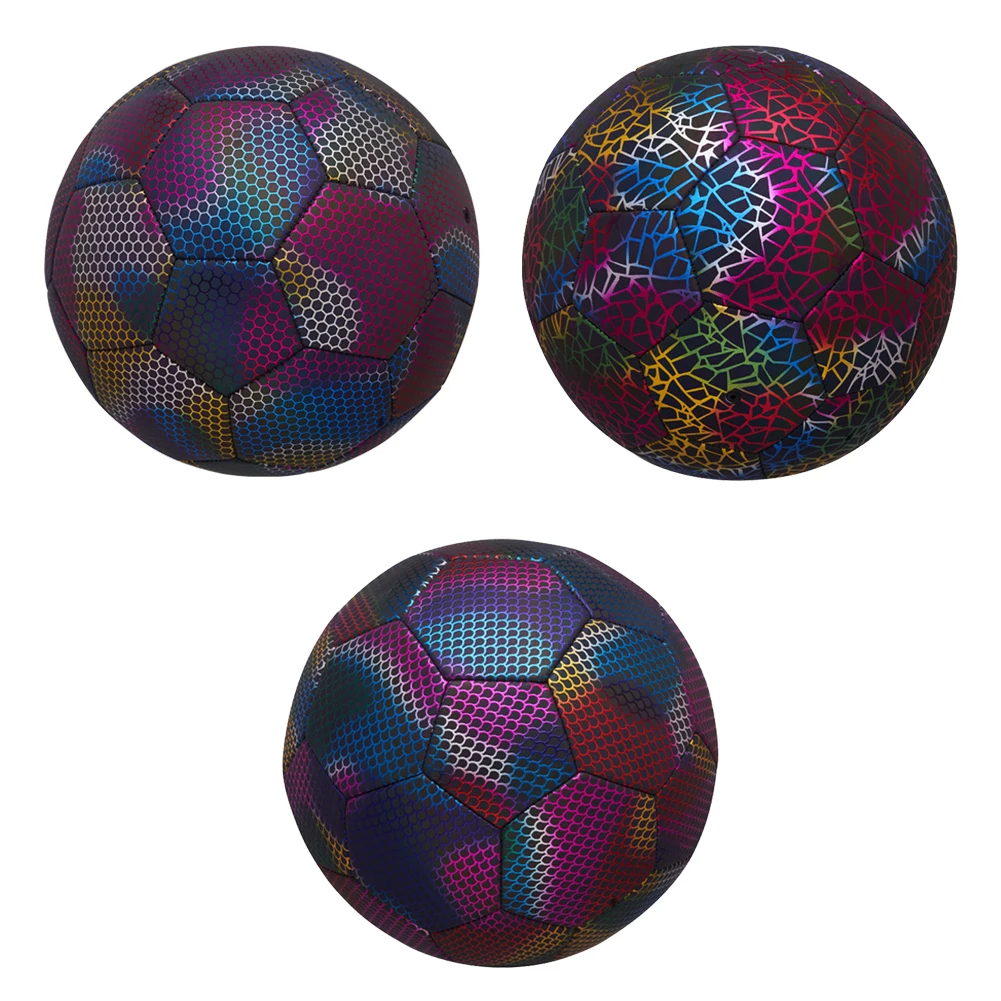 

PU Kids Reflective Soccer Ball Adult Child Standard Luminous Competition Football for Beginner Training Practice