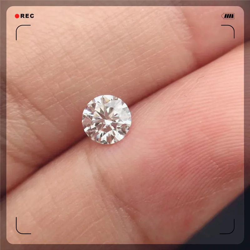

Кольцо Moissanite diy-материал, 6 мм, D цвет, 0.8ct, Круглый, блестящий, VVS1