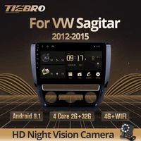 tiebro for vw volkswagen sagitar 2012 2015 multimedia player car dvd radio gps navigation touch ips screen 10 inch android 9 0