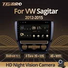 Мультимедийный плеер TIEBRO для VW Volkswagen Sagitar 2012-2015, автомобильный DVD-плеер, радио, GPS-навигация, сенсорный IPS-экран, 10 дюймов, Android 9,0