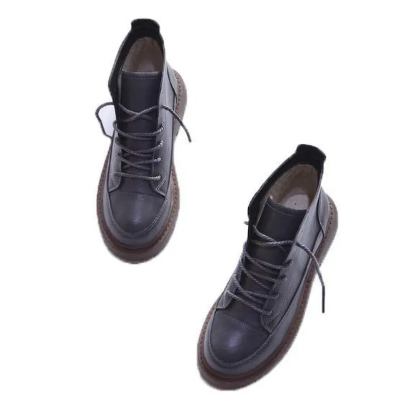 

Shoes Woman Spring Autumn Short Boots Single Boots Women's Flat Snow Boots Platform Shoes Martin Boots Short Ankle-Style Luxury