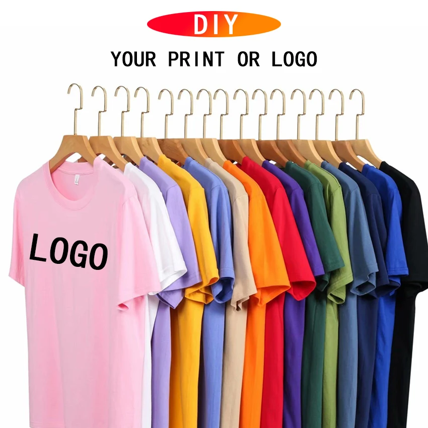 

Pure Cotton Short Sleeve Solid Color O-Neck Top T-Shirt Custom Printing Your Own Design Printing Unisex T-Shirt Embroidery Photo