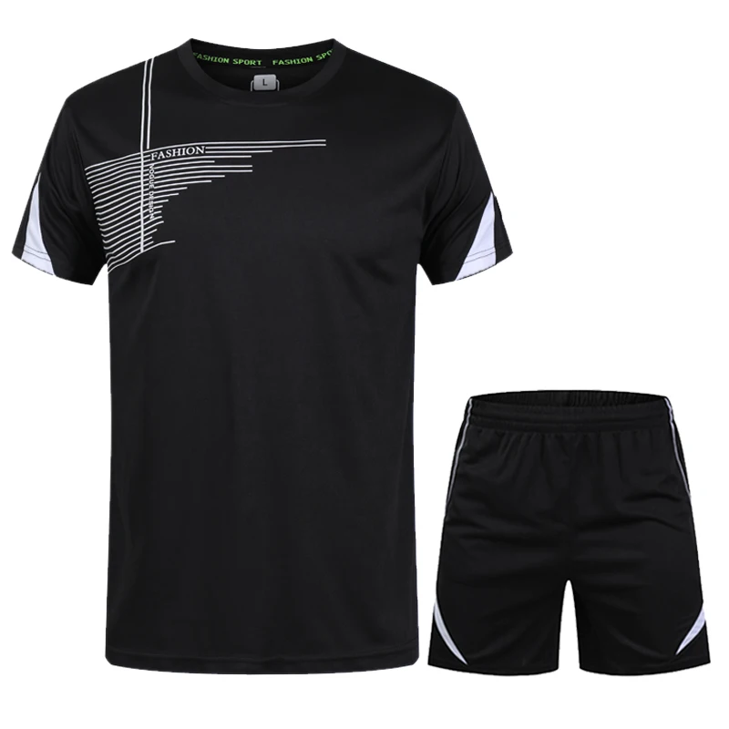 Мужской спортивный костюм для спортзала фитнеса дышащий комплект бега и мужской
