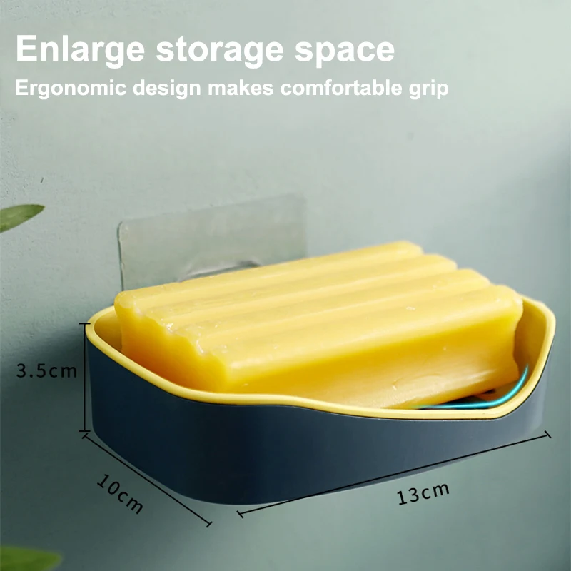 

Wall Mounted Sticky Soap Dish Bathroom Shower Soap Box Dish Storage Plate Tray Holder Case Soap Holder Housekeeping Container