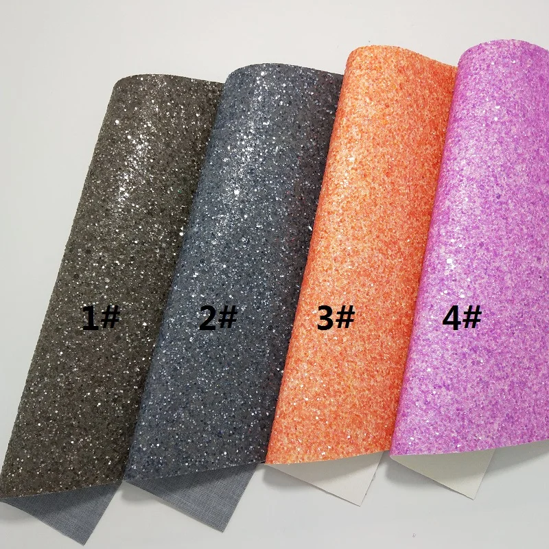 1PC 21X29CM Fluo Chunky Glitter Leather For Making Bows Accessories LEOsyntheticoDIY GM3176B | Дом и сад
