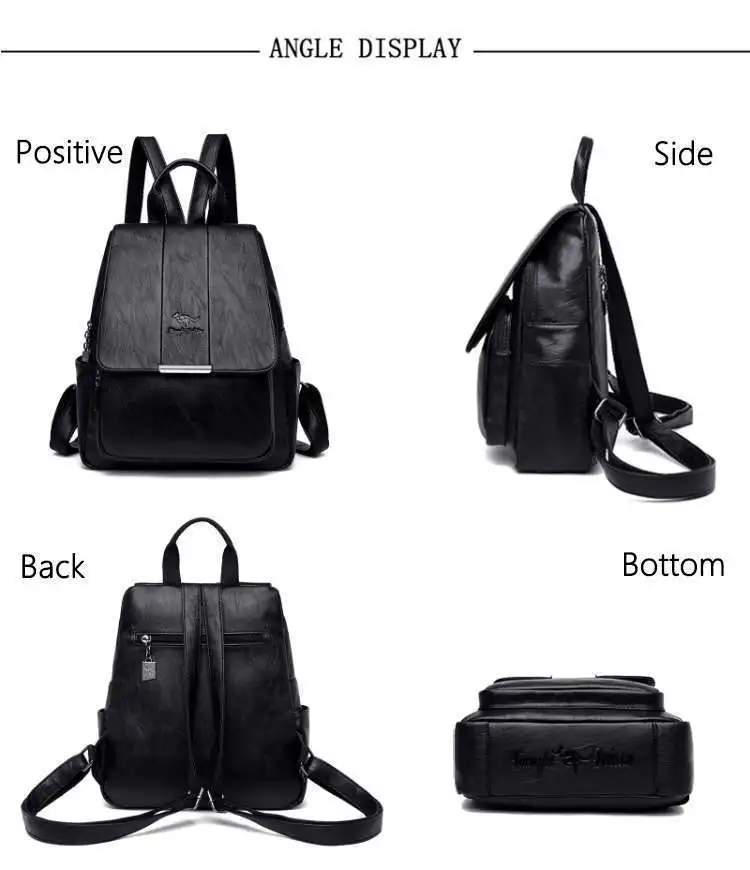 Woman High capacity travel Backpack Lady leather Backpack Fashion Female student Bag Sac a Dos School waterproof Shoulder Bags