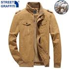 Мужская Зимняя Повседневная теплая куртка-бомбер из плотного флиса, мужские хлопковые куртки в стиле милитари, Мужская Новая Осенняя куртка-карго, ветровка, пальто, 2021