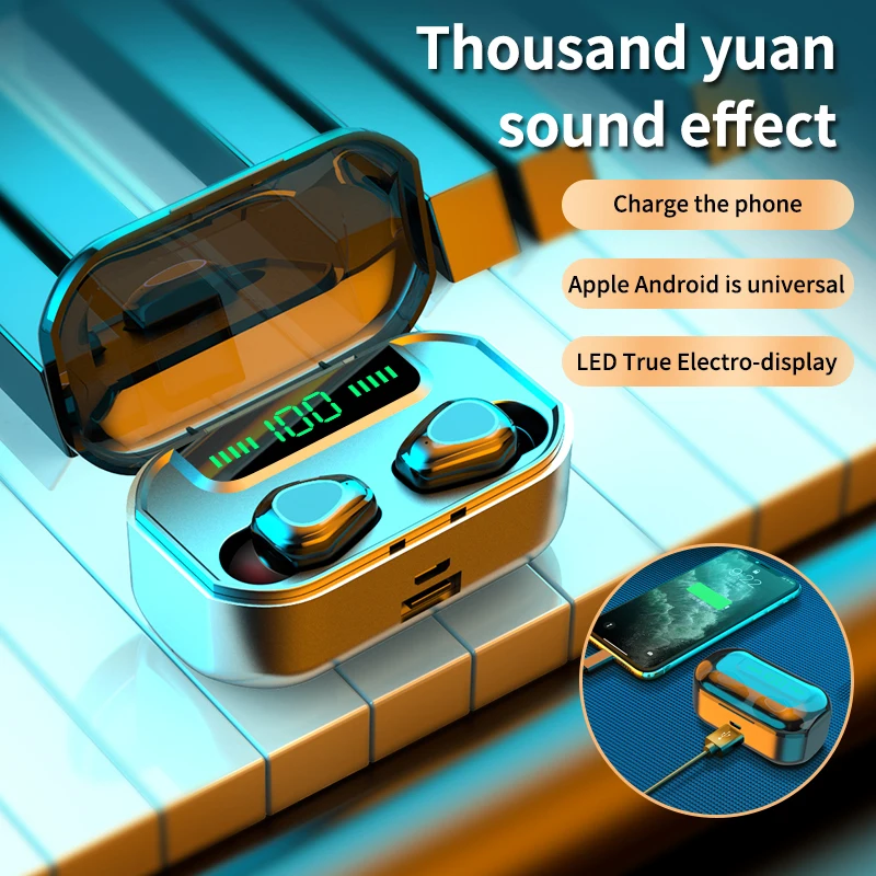 G20 наушники-вкладыши TWS с 5 0 Bluetooth Беспроводные наушники микрофоном 9D объемный