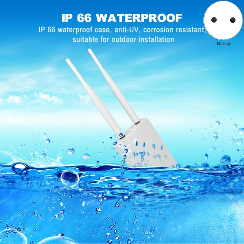 Router Four Antenna Waterproof Outdoor Wifi Router Stable Extender Dual Band Wireless Access Point Long Range EU Plug