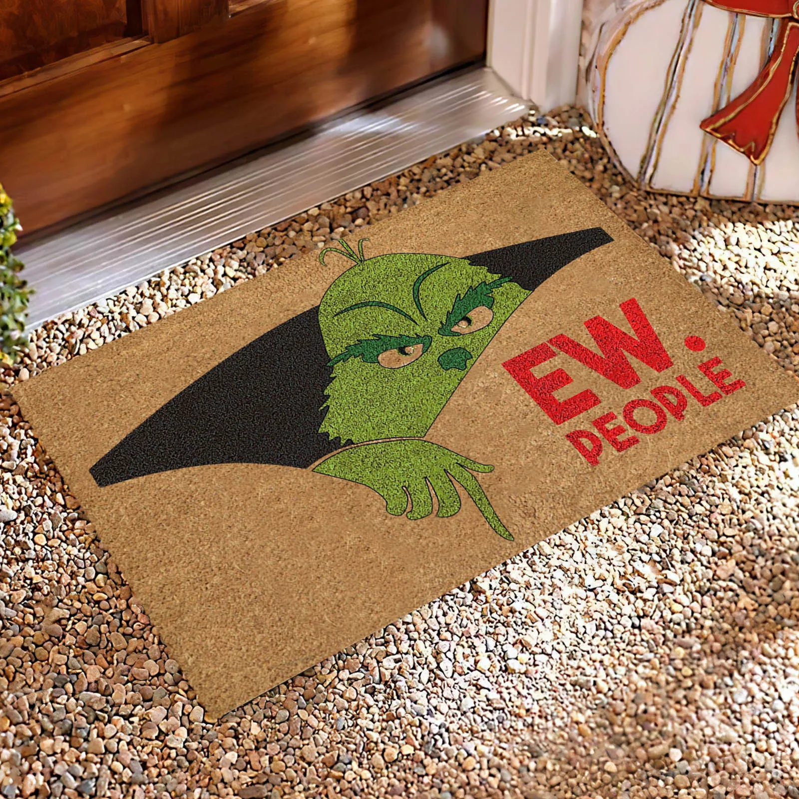 

Рождественский коврик Grinch под заказ, резиновый входной коврик, маленький коврик для удаления пыли с входной двери, противоскользящий износ...