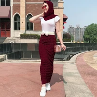 siskakia maxi skirt fashion seamless super elastic knit bodycon pencil skirts ankle length autumn winter muslim wears 2020 new