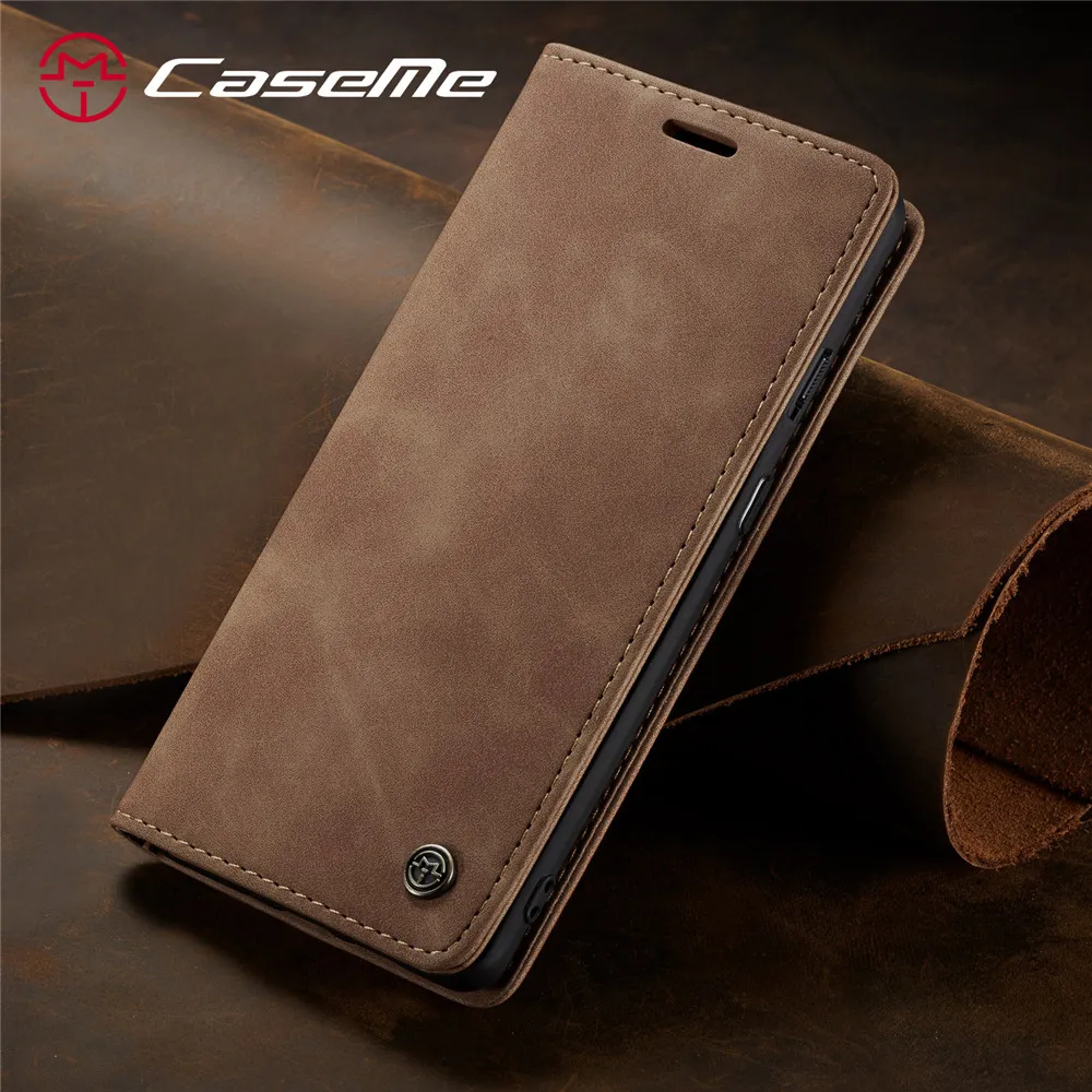 brown Чехол для OnePlus 7 с роскошным логотипом, откидная крышка, сплошной цвет, кожа, 1+ 7 Pro, Ретро стиль, Магнитный кошелек, 360, защита, защитная книга - Цвет: brown