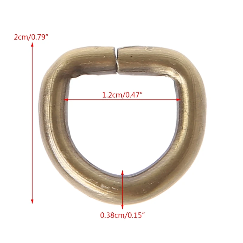 

2021 New 10Pcs Metal D Ring Buckle Handbag Leather Bag Purse Strap Belt Web Clasp 12mm