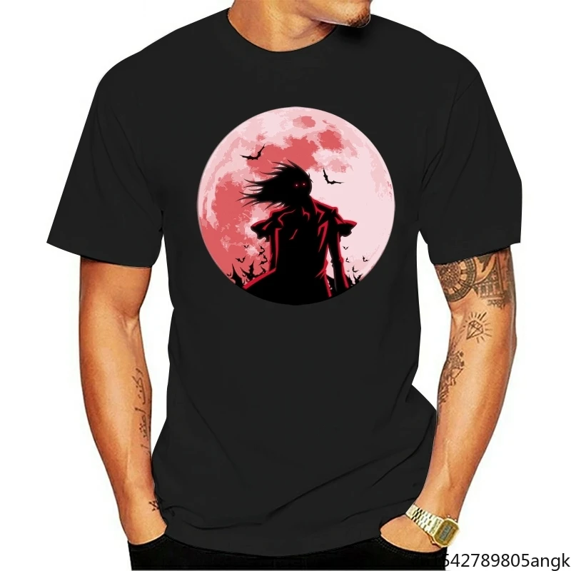 

2021 Leisure Fashion T-shirt Men Hellsing Alucard Moon Hell Sing Casual Funny Novelty
