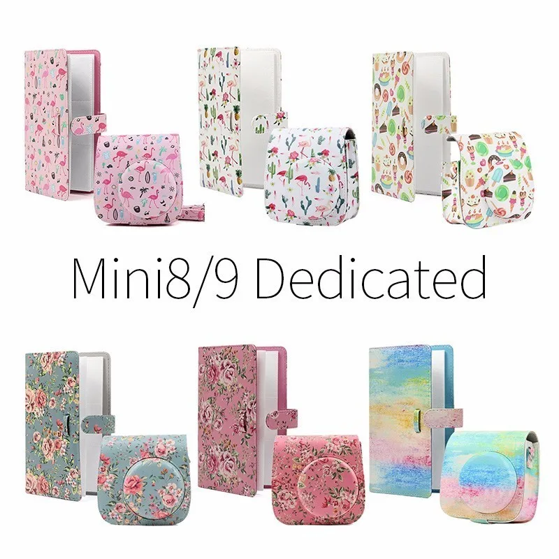 CAIUL Fujifilm Instax Mini 8 9 из искусственной кожи Камера защитный чехол с 96 карманы 3 дюймов мгновенное фото альбом