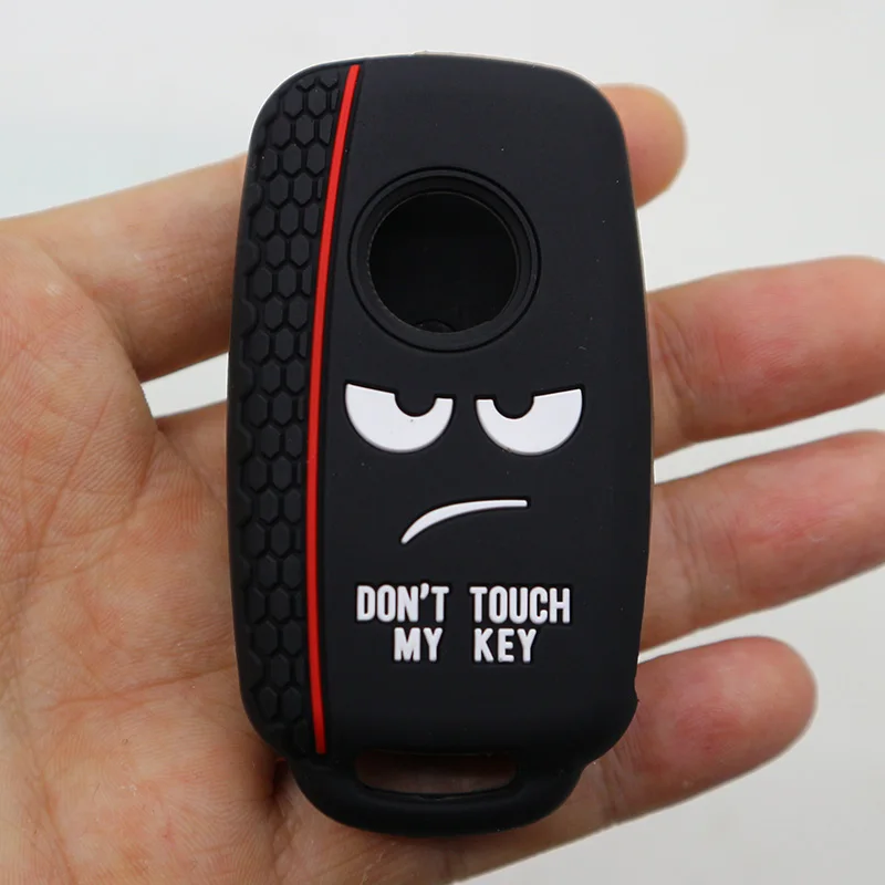 Черный Dont Touch My Key силиконовый дистанционный колпачок для VW Caddy GolfJetta Polo Passat Scirocco Tiguan для Skoda Octavia Seat - Название цвета: Черный