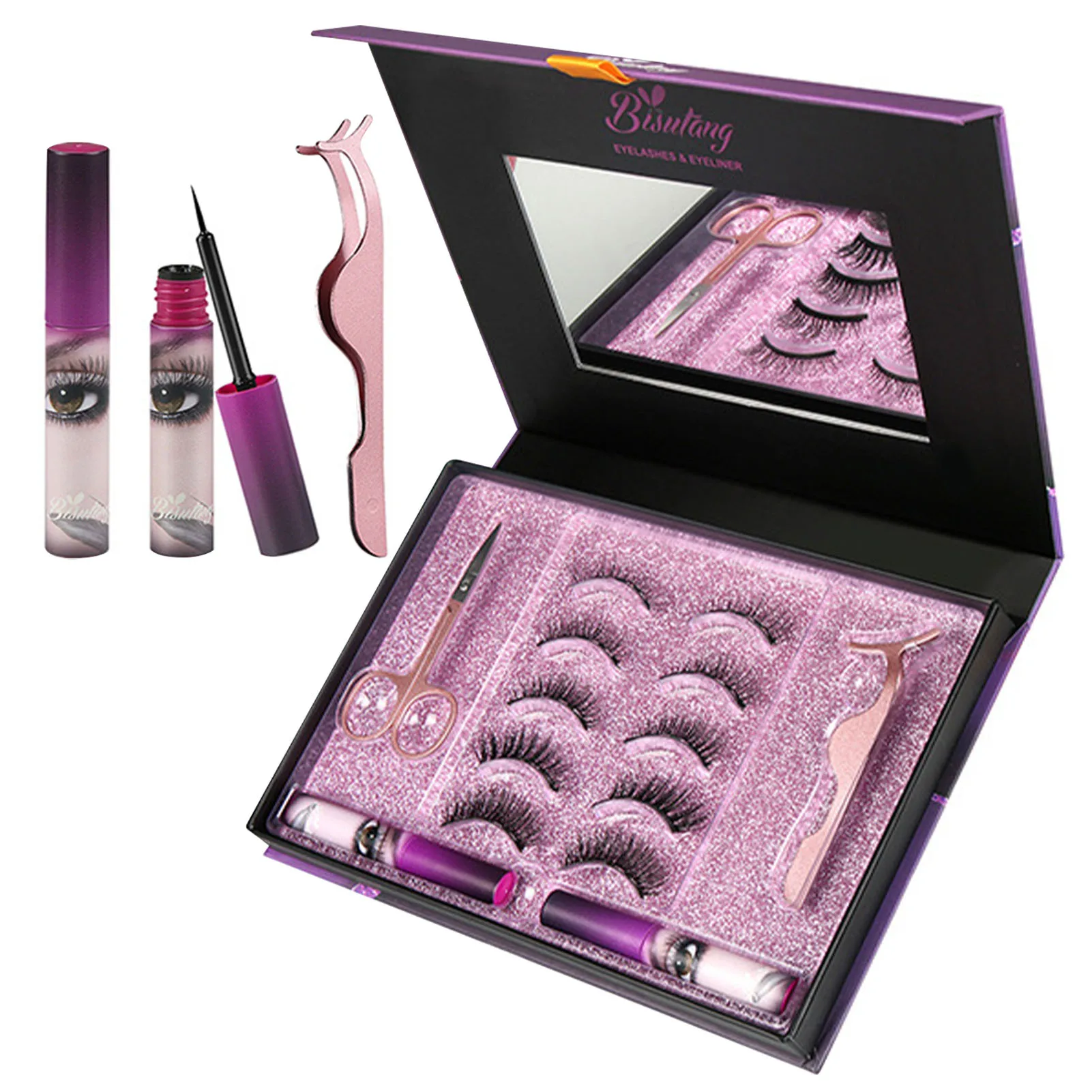 

Magnetic Fake Eyelashes Glue-free Water Resistance Makeup Tools Natural Magnetic Eyelash Tweezer Eyeliner Fake Eyelashes Makeup