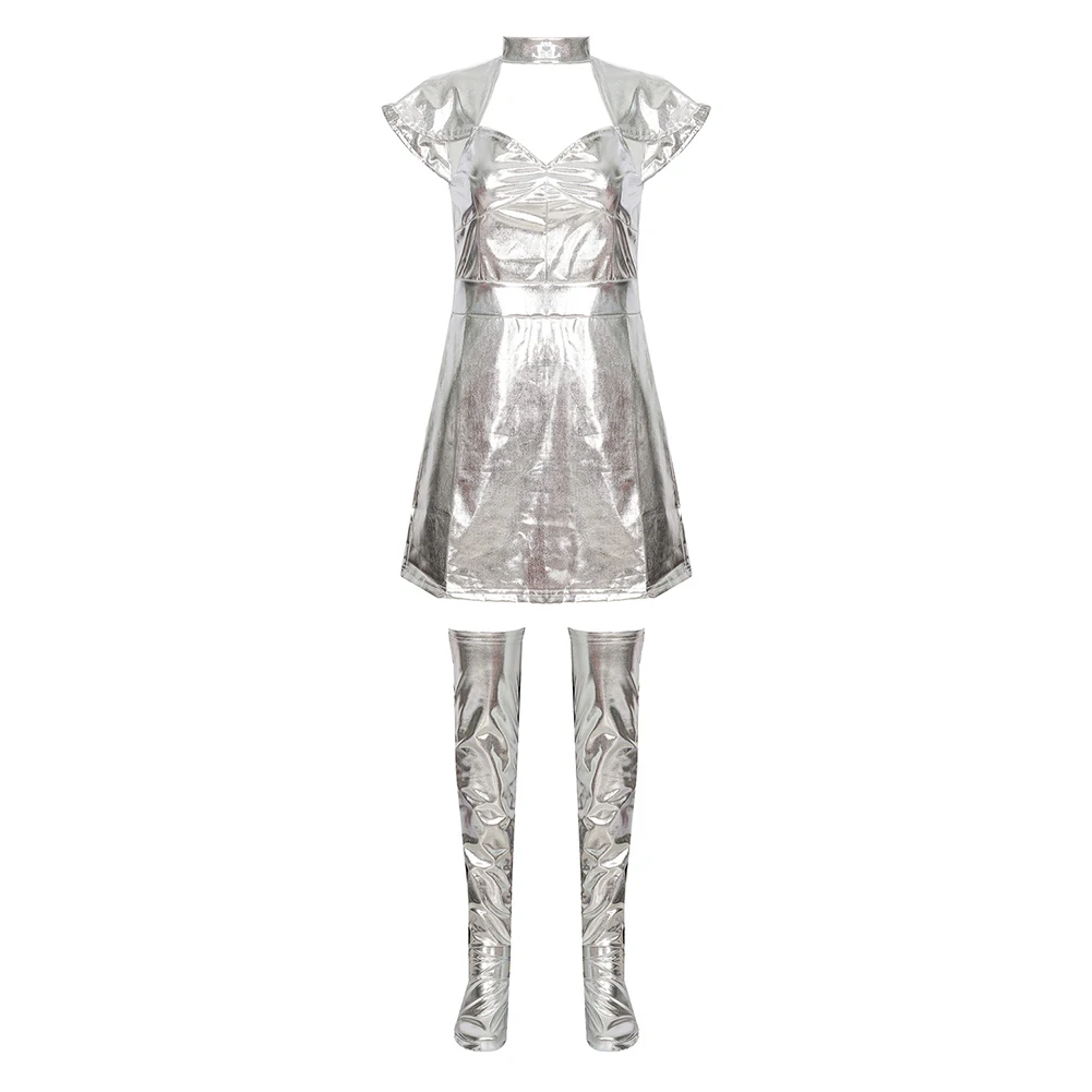 Звезда косплей серебряное пространство Униформа Женский костюм воина платье для