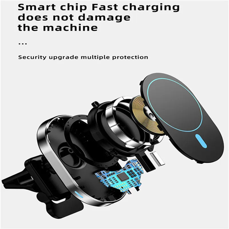 

For iPhone12 12Pro 12ProMax 12mini Magsafe Car Charger 15W Magnetic Fast Wireless Charging Vent Mount Magnet Mobile Phone Holder