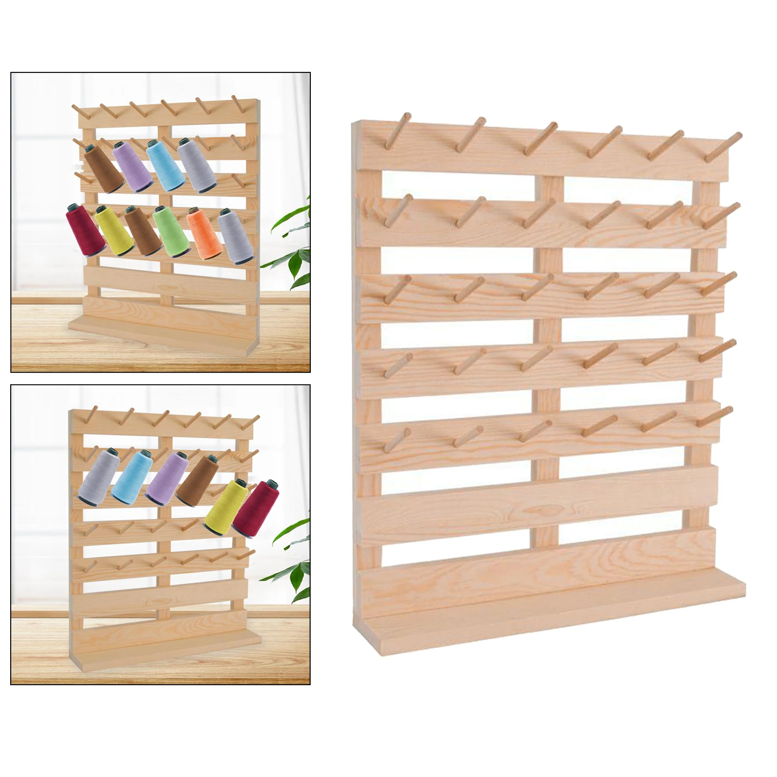 

Spool Thread Rack Wooden Thread Holder Sewing Organizer Quilting Embroidery