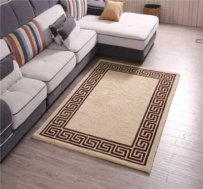 Светло-зеленый Large High Quality Handwoven Wool Carpets For Living Room Chinese Wool Carpet Bedroom Kids Rug Thick Plush Soft Floor Carpets - Цвет: Светло-зеленый