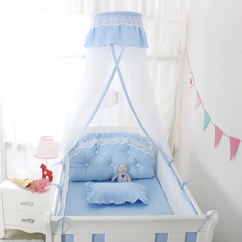Kaufen Baby Bett Krippe Netting Hängen Runde Schattierung Dome Universal Boden Stehen Baby Moskito Netze Für Baby Zimmer Bett Vorhang Zelt