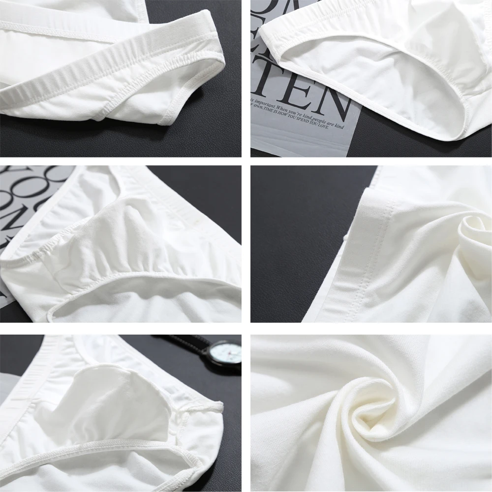 

Men Briefs Sexy Low Waist Elastic Underwear U Convex Underpants Cotton Comfortable Male Large Bulge Pouch Briefs