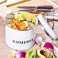 5l compost bin vintage kitchen pail with lidindoor scraps charcoal filter buckettrash keeper container bucketrecycling caddy